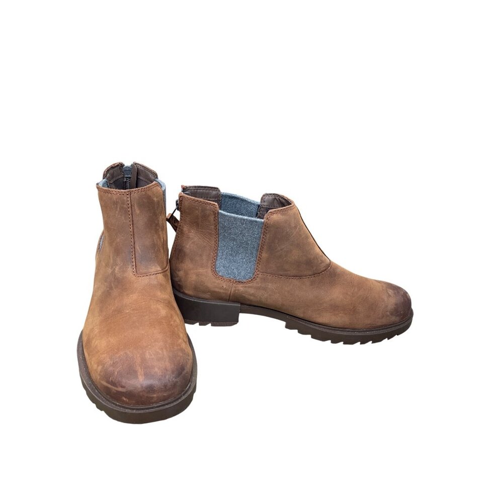 Sorel Womans brown leather ankle waterproof boots Sz 9.5 SKU 9615